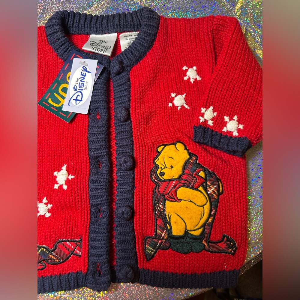 The Disney Store NWT Vintage 90’s Winnie The Pooh Cardigan 6 Months
